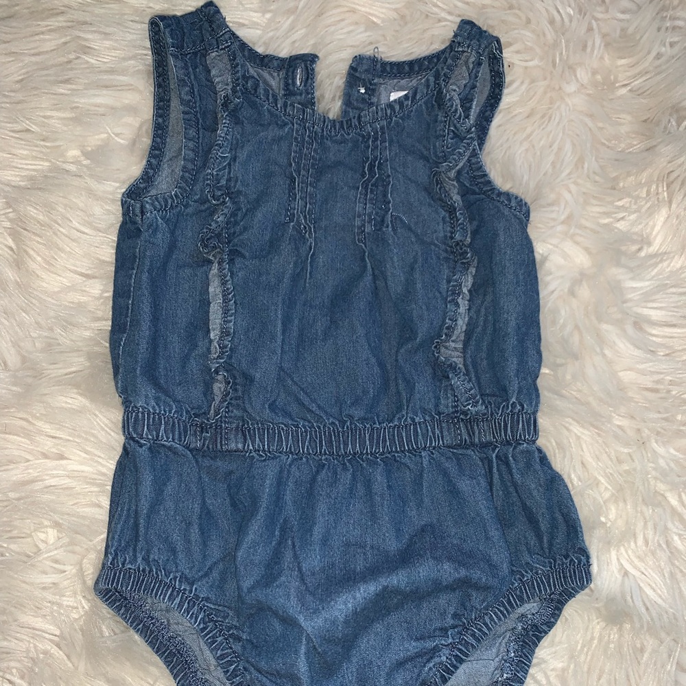 Joe Fresh Chambray/Denim Romper 6-12 Months